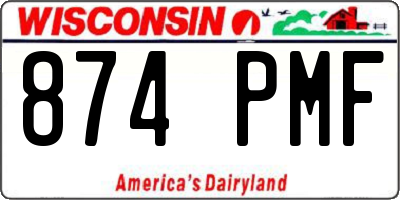 WI license plate 874PMF