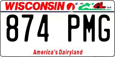 WI license plate 874PMG