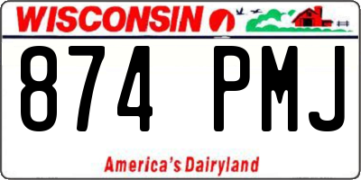 WI license plate 874PMJ