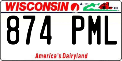 WI license plate 874PML