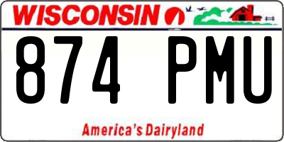 WI license plate 874PMU