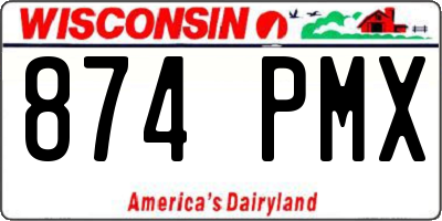 WI license plate 874PMX