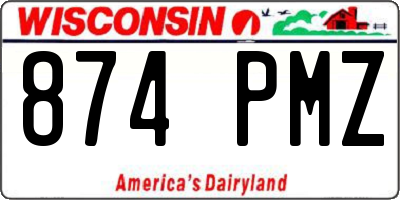 WI license plate 874PMZ