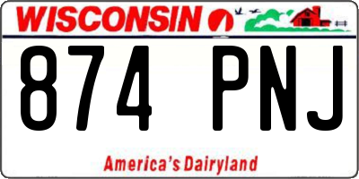 WI license plate 874PNJ
