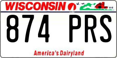 WI license plate 874PRS
