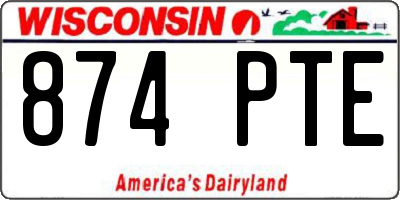 WI license plate 874PTE
