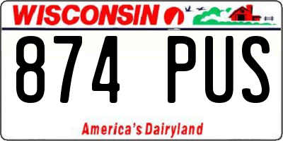 WI license plate 874PUS