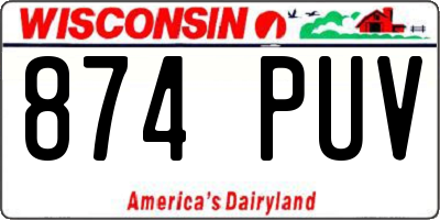 WI license plate 874PUV