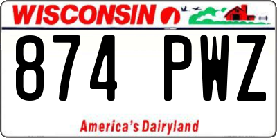 WI license plate 874PWZ