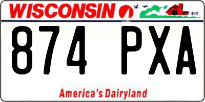 WI license plate 874PXA