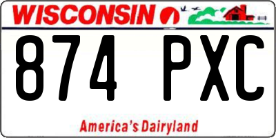 WI license plate 874PXC