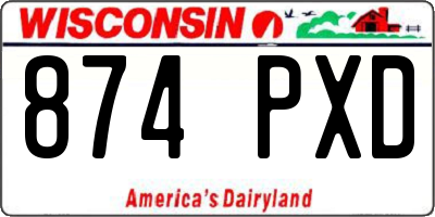 WI license plate 874PXD