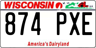 WI license plate 874PXE