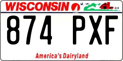WI license plate 874PXF