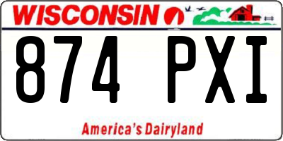 WI license plate 874PXI