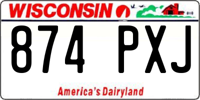 WI license plate 874PXJ