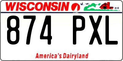 WI license plate 874PXL