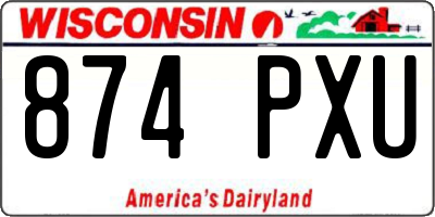 WI license plate 874PXU