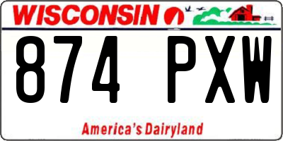 WI license plate 874PXW