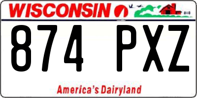 WI license plate 874PXZ