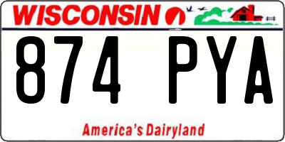WI license plate 874PYA