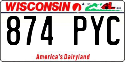 WI license plate 874PYC