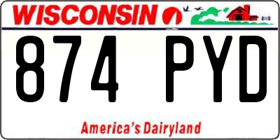 WI license plate 874PYD