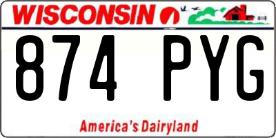 WI license plate 874PYG