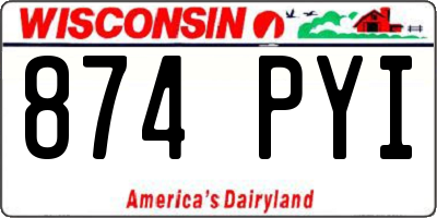 WI license plate 874PYI