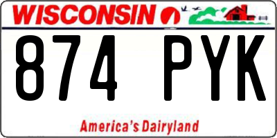 WI license plate 874PYK