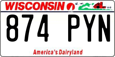 WI license plate 874PYN