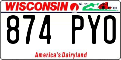 WI license plate 874PYO