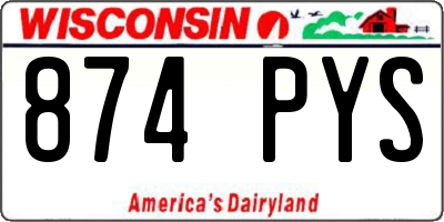 WI license plate 874PYS