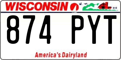 WI license plate 874PYT