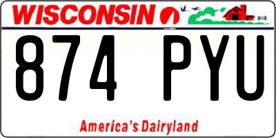 WI license plate 874PYU