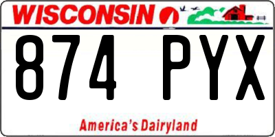 WI license plate 874PYX