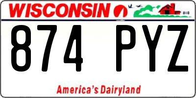 WI license plate 874PYZ