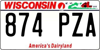 WI license plate 874PZA