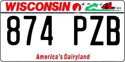 WI license plate 874PZB