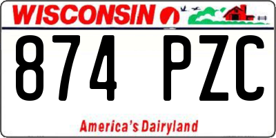 WI license plate 874PZC