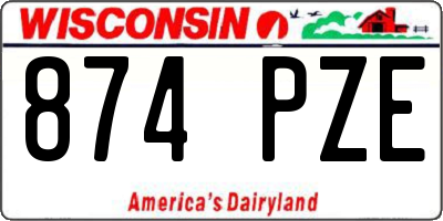 WI license plate 874PZE