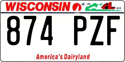 WI license plate 874PZF