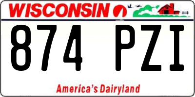 WI license plate 874PZI