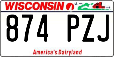 WI license plate 874PZJ