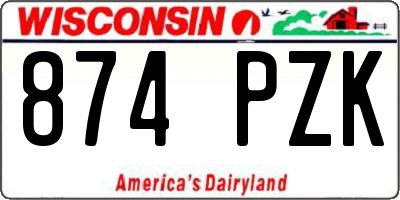 WI license plate 874PZK