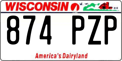 WI license plate 874PZP