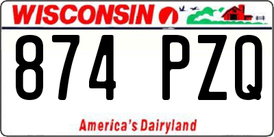 WI license plate 874PZQ