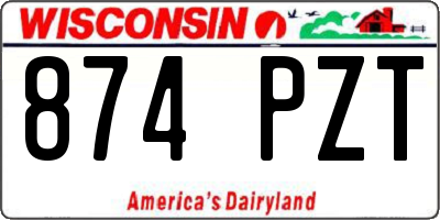WI license plate 874PZT