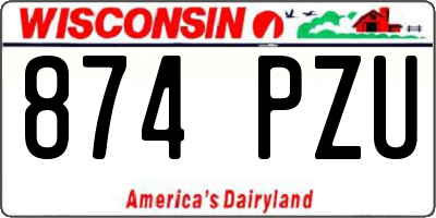 WI license plate 874PZU