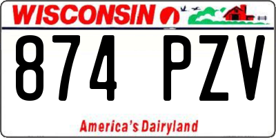 WI license plate 874PZV
